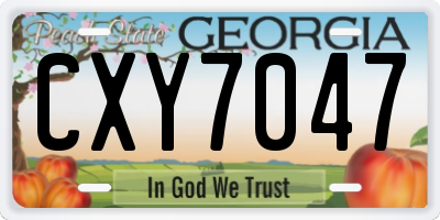 GA license plate CXY7047