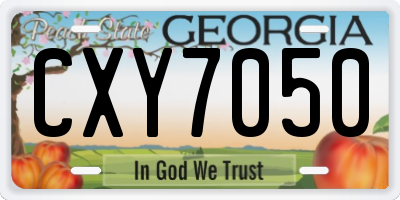 GA license plate CXY7050