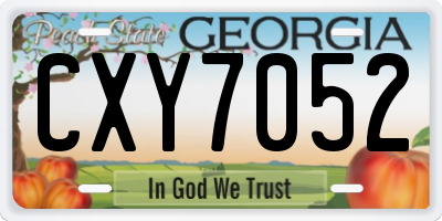 GA license plate CXY7052