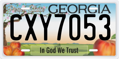 GA license plate CXY7053