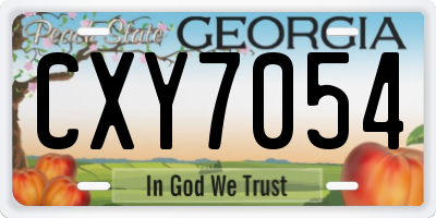 GA license plate CXY7054