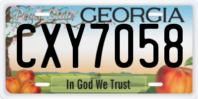 GA license plate CXY7058