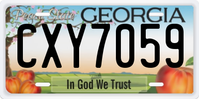 GA license plate CXY7059