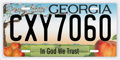 GA license plate CXY7060