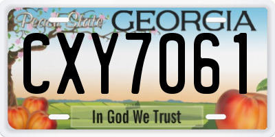 GA license plate CXY7061