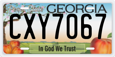 GA license plate CXY7067