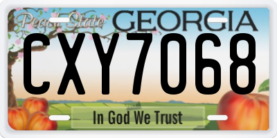 GA license plate CXY7068