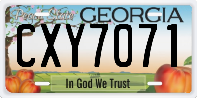 GA license plate CXY7071