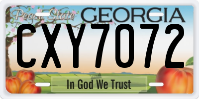 GA license plate CXY7072