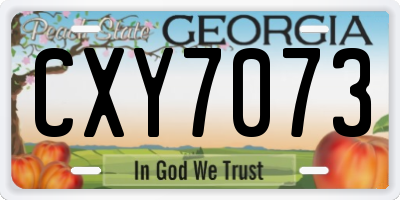 GA license plate CXY7073