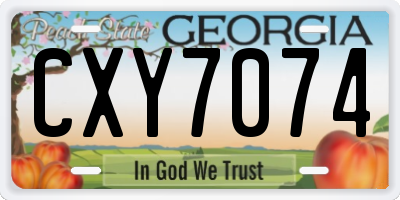 GA license plate CXY7074