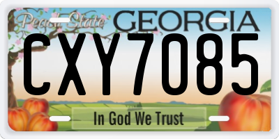 GA license plate CXY7085