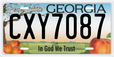 GA license plate CXY7087
