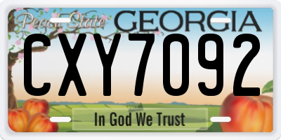 GA license plate CXY7092