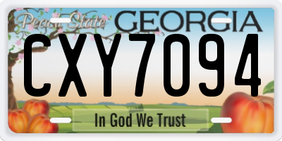 GA license plate CXY7094