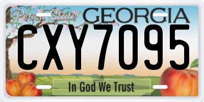 GA license plate CXY7095