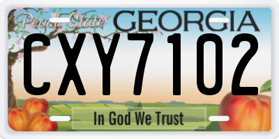 GA license plate CXY7102