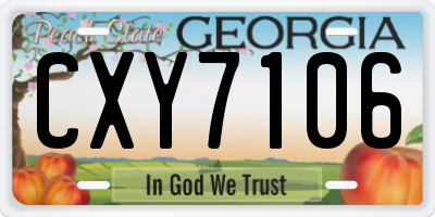 GA license plate CXY7106