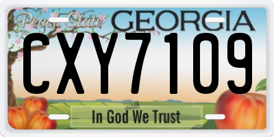 GA license plate CXY7109