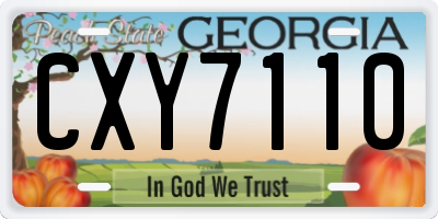 GA license plate CXY7110