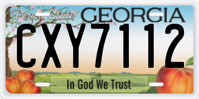 GA license plate CXY7112