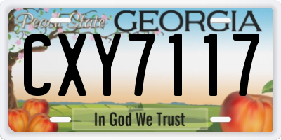 GA license plate CXY7117