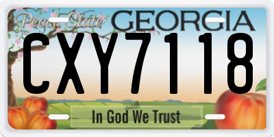 GA license plate CXY7118