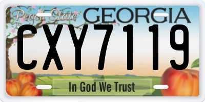 GA license plate CXY7119