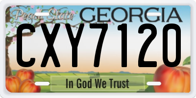 GA license plate CXY7120