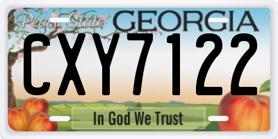 GA license plate CXY7122