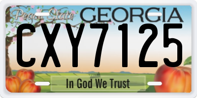 GA license plate CXY7125