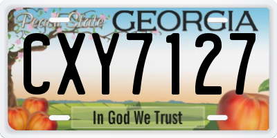 GA license plate CXY7127
