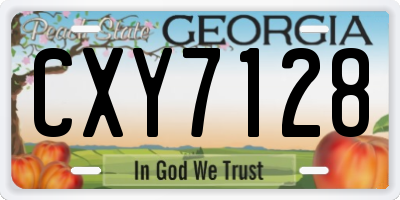 GA license plate CXY7128