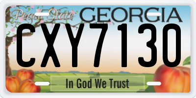 GA license plate CXY7130