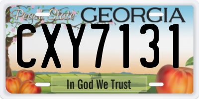 GA license plate CXY7131
