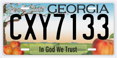 GA license plate CXY7133