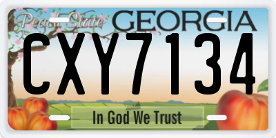 GA license plate CXY7134