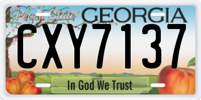 GA license plate CXY7137