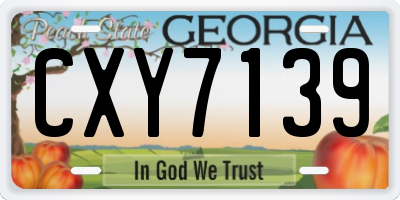 GA license plate CXY7139