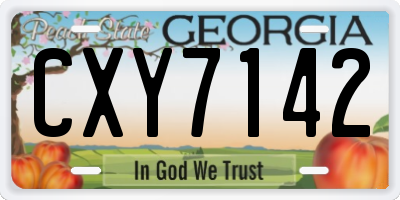 GA license plate CXY7142