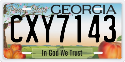 GA license plate CXY7143