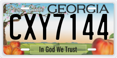 GA license plate CXY7144