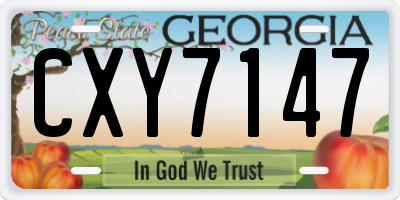 GA license plate CXY7147