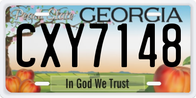 GA license plate CXY7148