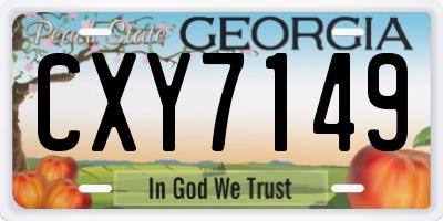 GA license plate CXY7149