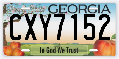 GA license plate CXY7152