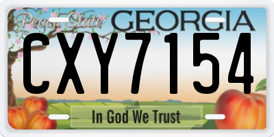 GA license plate CXY7154
