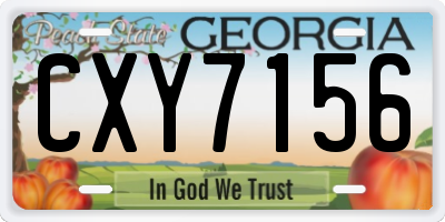 GA license plate CXY7156
