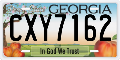 GA license plate CXY7162