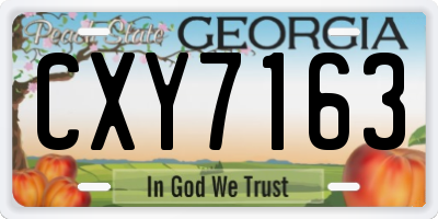 GA license plate CXY7163